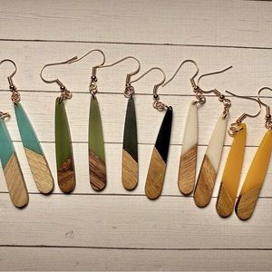 Teardrop Wooden Earrings